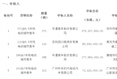 971臺純電動客車招標(biāo)結(jié)果出爐！宇通/中通/中車 還有誰？